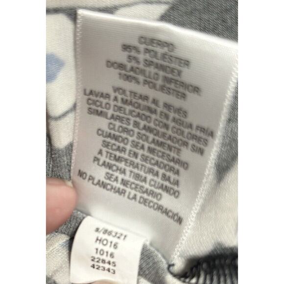 JM Collection Blouse Top 3/4 Sleeves Blue Black Geometric Print Size Medium - Picture 7 of 7